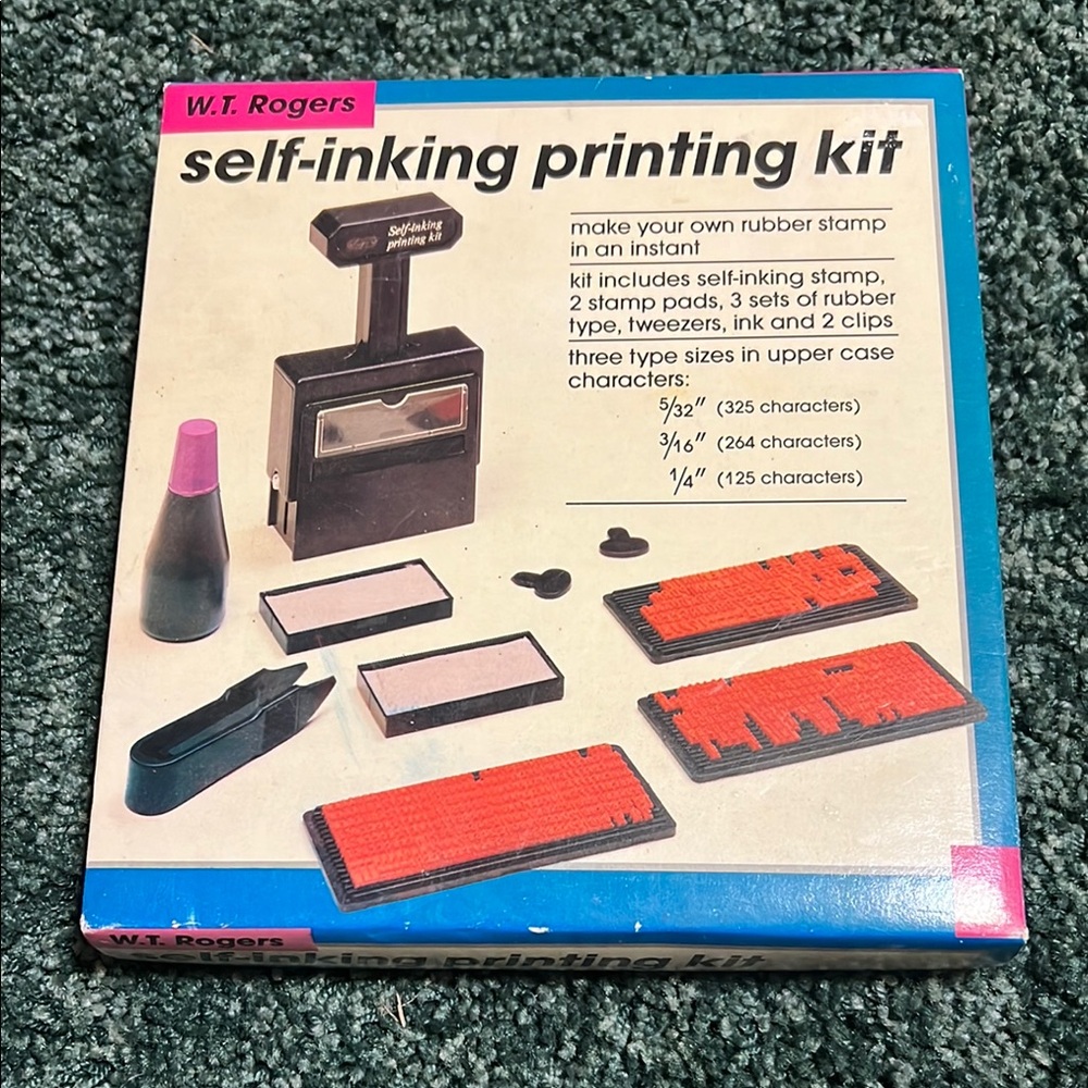 Self-Inking Printing Kit - Black and Red